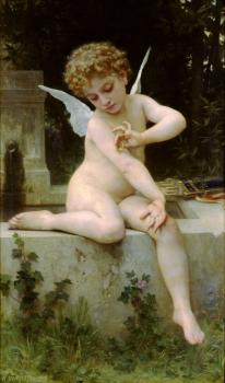 William-Adolphe Bouguereau : Cupid with a Butterfly